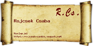 Rojcsek Csaba névjegykártya